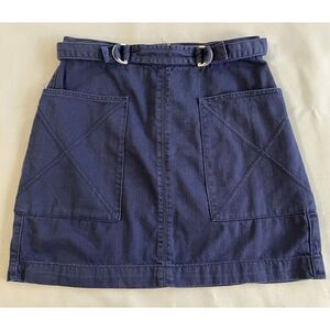 Pilcro Letterpress Anthropologie Women Skirt Size 8 Blue Denim Patch Pocket Mini